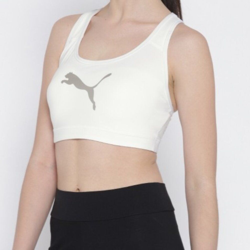 Puma Women's Classic White Sports Bra‎  Large